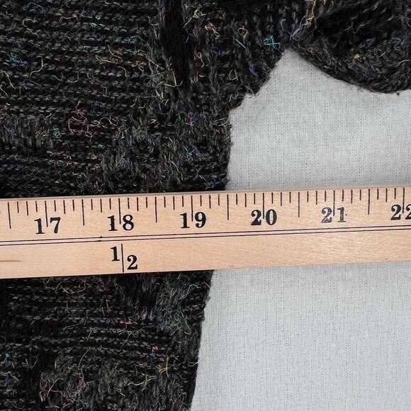 COLLEZIONE PERTE COLORE Vintage Sweater Mens Gray Black Multi Crew neck 80s - Picture 9 of 10